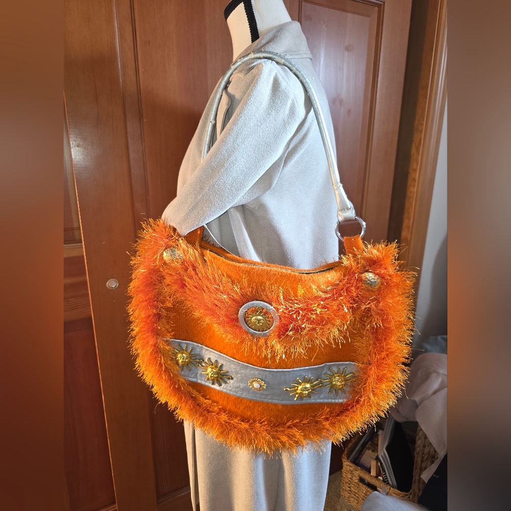 Handmade Wool Embelished Velvet Lined Whimsicle Purse